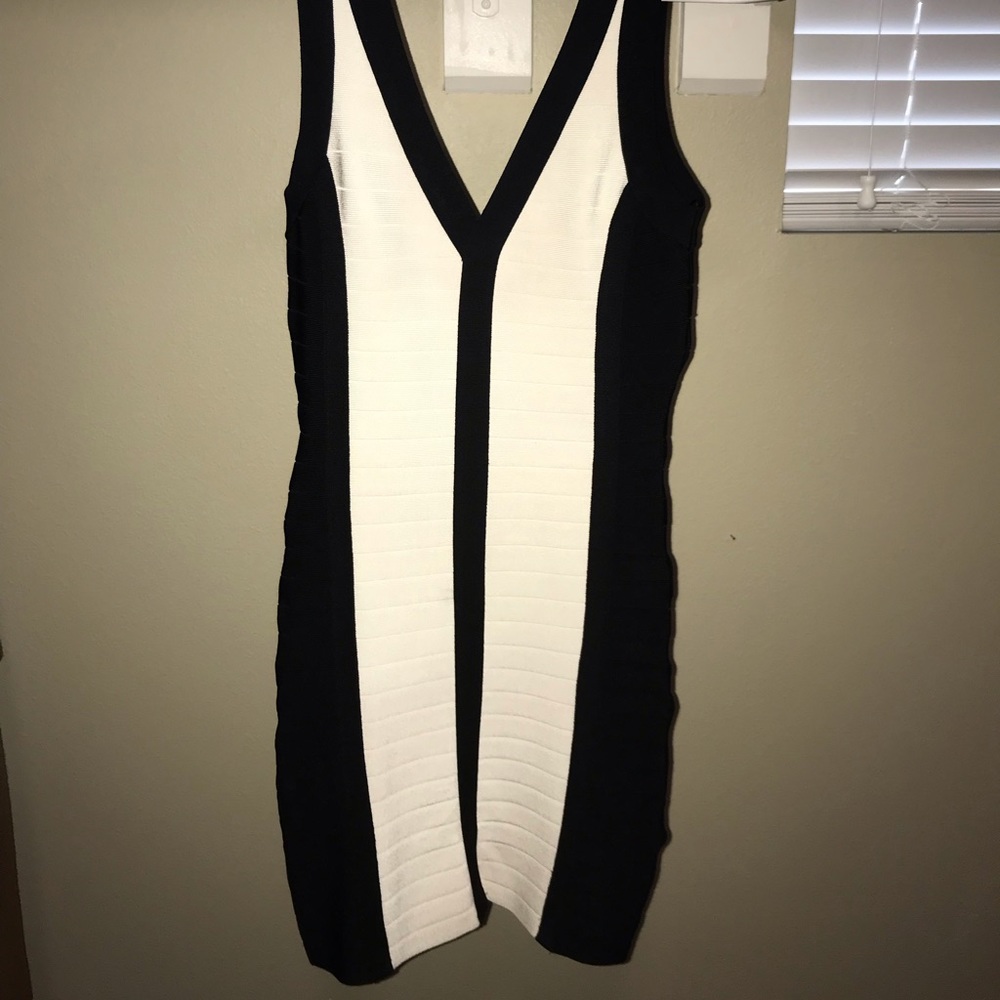 Black and white mini dress